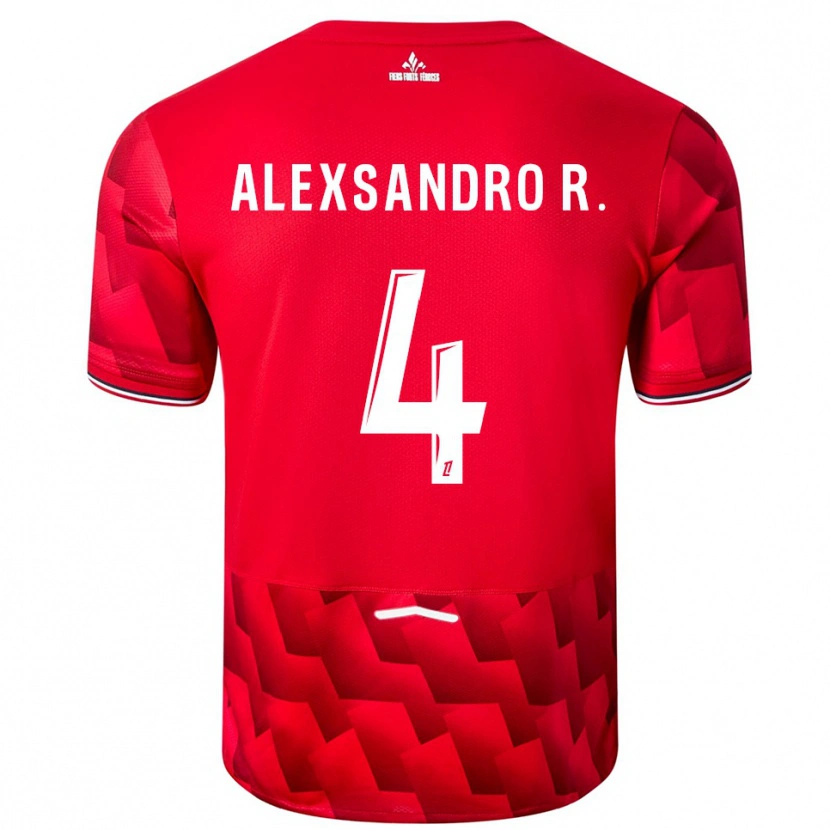 Danxen Hombre Camiseta Alexsandro #4 Rojo Blanco 1ª Equipación 2025/26 La Camisa