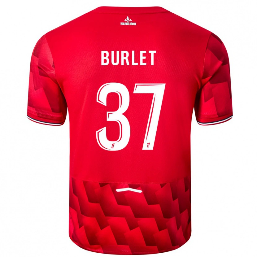 Danxen Hombre Camiseta Vincent Burlet #37 Rojo Blanco 1ª Equipación 2025/26 La Camisa