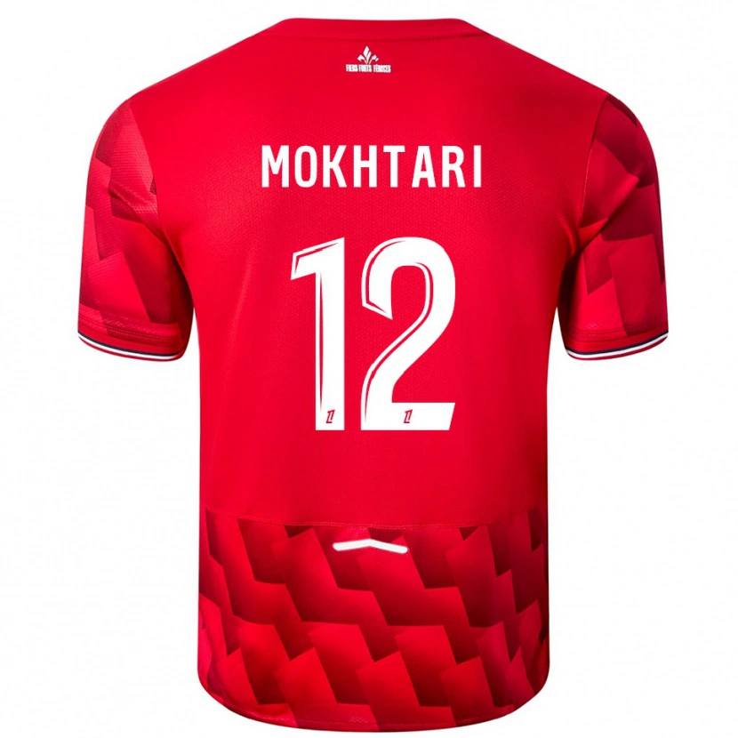 Danxen Hombre Camiseta Brahim Mokhtari #12 Rojo Blanco 1ª Equipación 2025/26 La Camisa