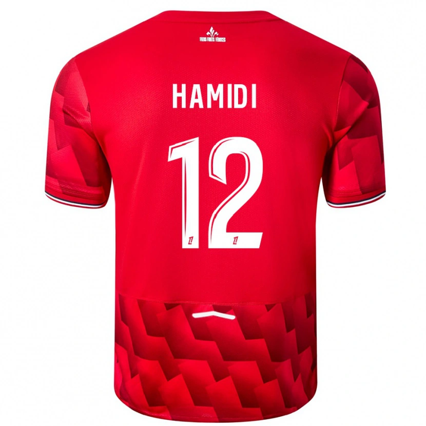 Danxen Hombre Camiseta Kamel Hamidi #12 Rojo Blanco 1ª Equipación 2025/26 La Camisa
