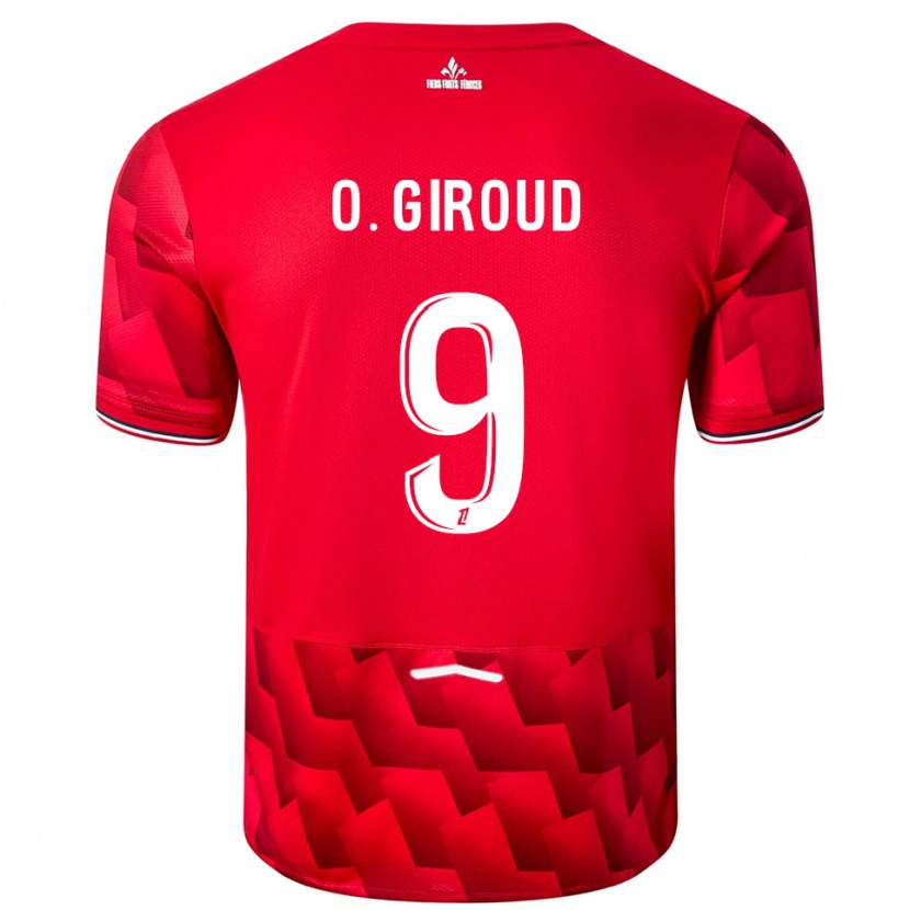 Danxen Hombre Camiseta Olivier Giroud #9 Rojo Blanco 1ª Equipación 2025/26 La Camisa