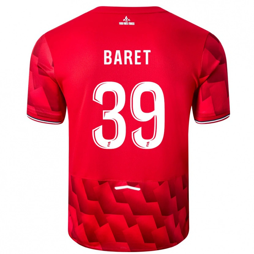 Danxen Hombre Camiseta Lilian Baret #39 Rojo Blanco 1ª Equipación 2025/26 La Camisa