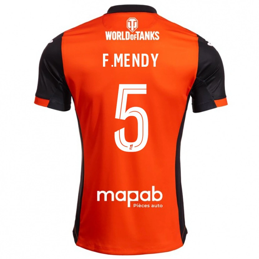 Danxen Hombre Camiseta Formose Mendy #5 Negro Naranja 1ª Equipación 2025/26 La Camisa