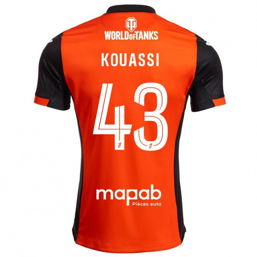 Danxen Hombre Camiseta Arsène Kouassi #43 Negro Naranja 1ª Equipación 2025/26 La Camisa