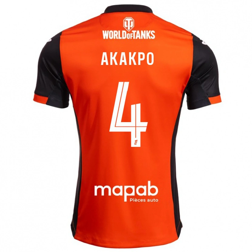 Danxen Hombre Camiseta Izak Akakpo #4 Negro Naranja 1ª Equipación 2025/26 La Camisa