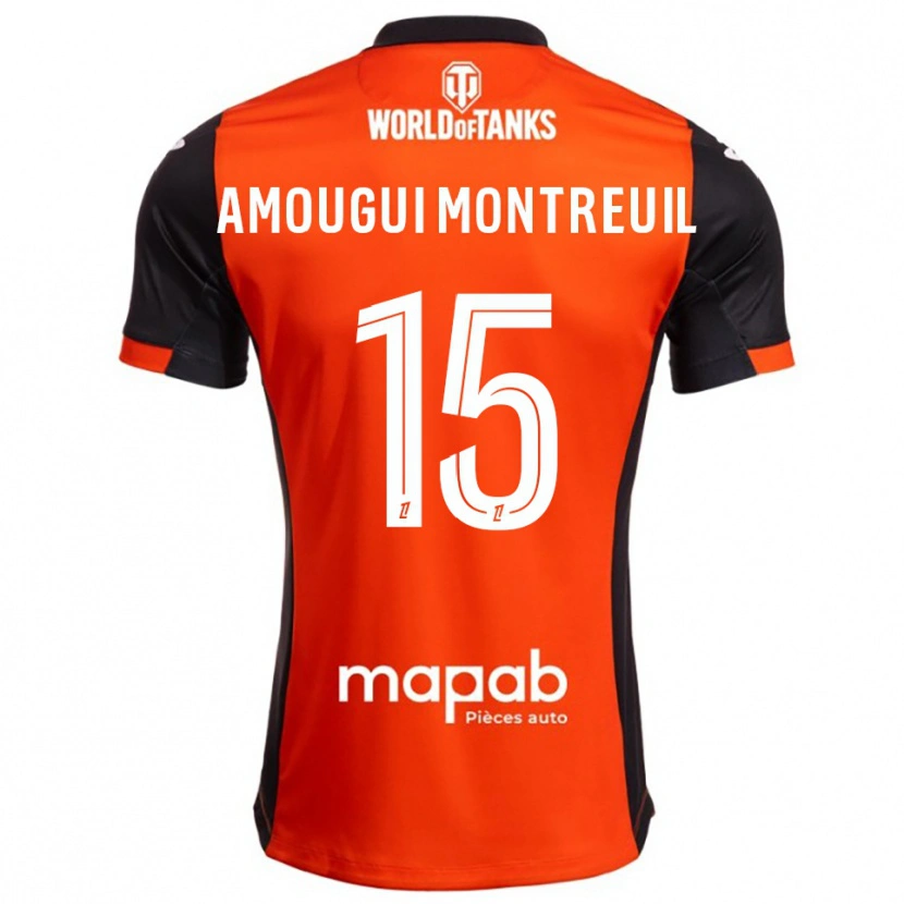 Danxen Hombre Camiseta Maceo Amougui Montreuil #15 Negro Naranja 1ª Equipación 2025/26 La Camisa