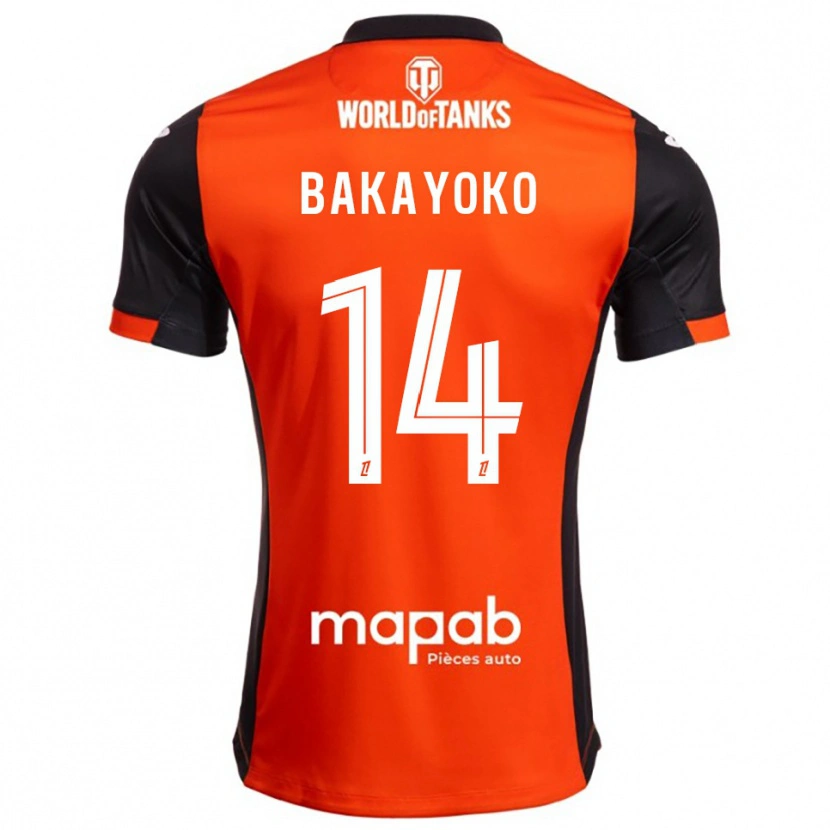 Danxen Hombre Camiseta Tiemoué Bakayoko #14 Negro Naranja 1ª Equipación 2025/26 La Camisa