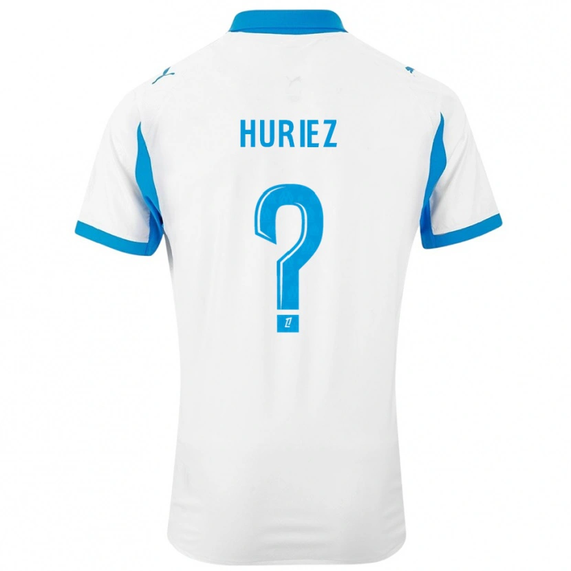 Danxen Hombre Camiseta Evan Huriez #0 Blanco Celeste 1ª Equipación 2025/26 La Camisa