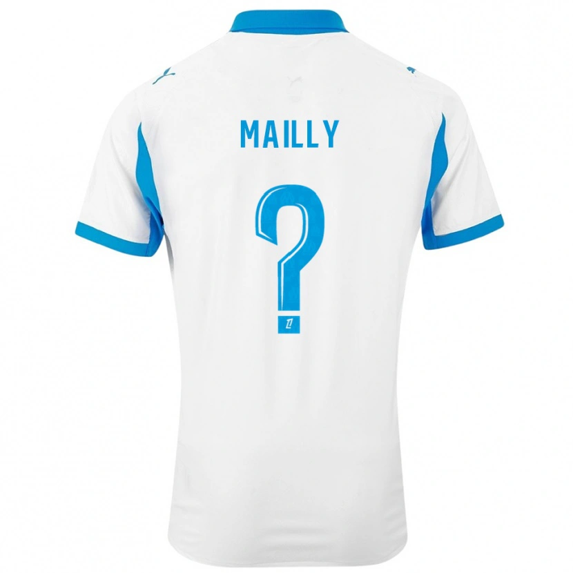 Danxen Hombre Camiseta Evan Mailly #0 Blanco Celeste 1ª Equipación 2025/26 La Camisa