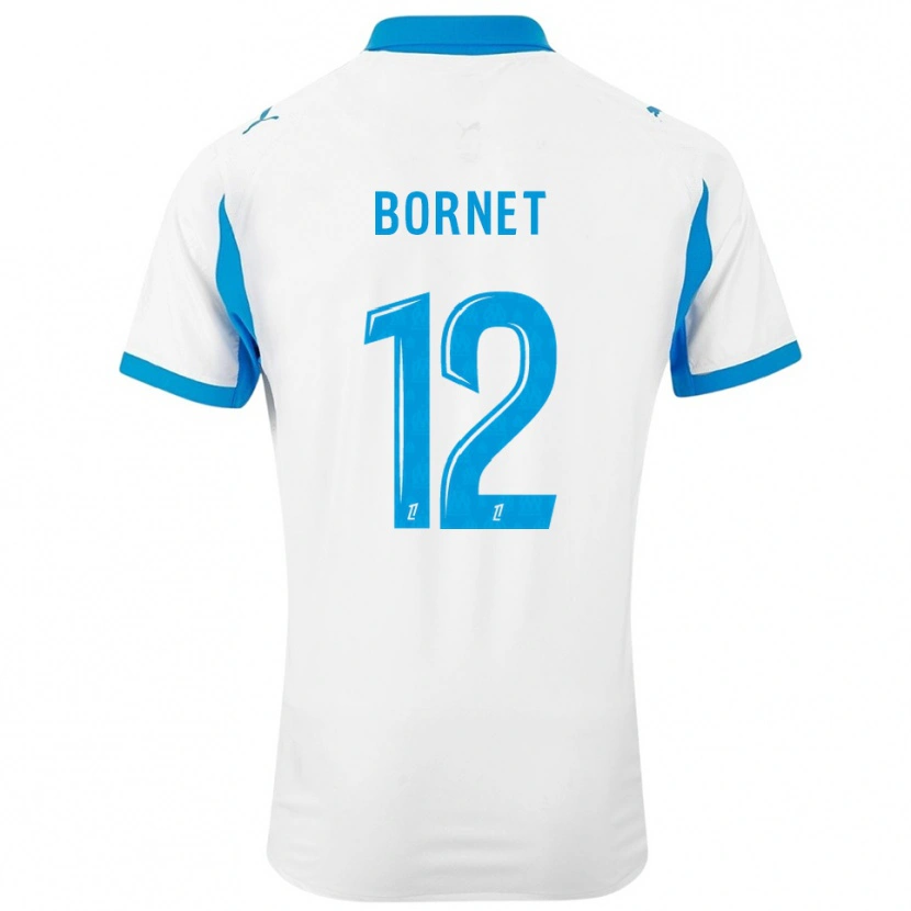 Danxen Hombre Camiseta Camille Bornet #12 Blanco Celeste 1ª Equipación 2025/26 La Camisa