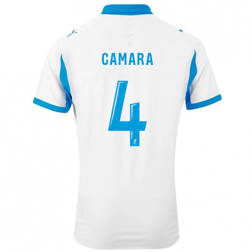 Danxen Hombre Camiseta Fodé Camara #4 Blanco Celeste 1ª Equipación 2025/26 La Camisa