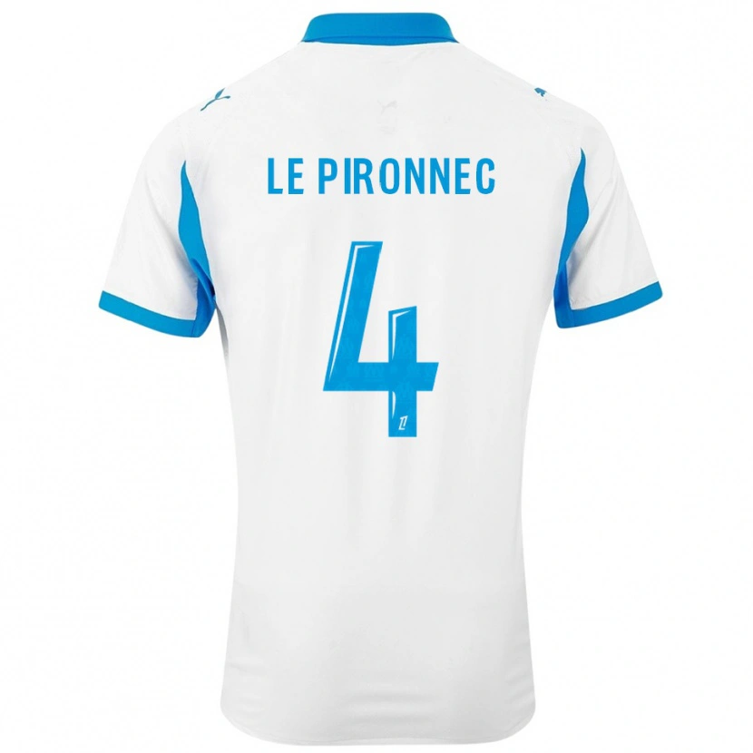Danxen Hombre Camiseta Kélian Le Pironnec #4 Blanco Celeste 1ª Equipación 2025/26 La Camisa