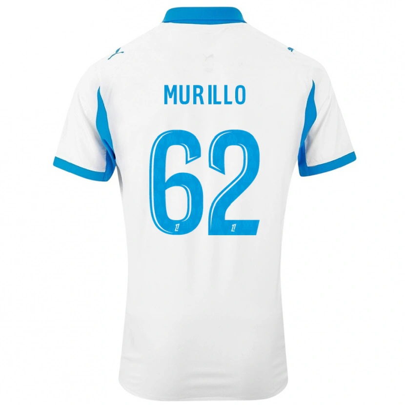 Danxen Hombre Camiseta Amir Murillo #62 Blanco Celeste 1ª Equipación 2025/26 La Camisa