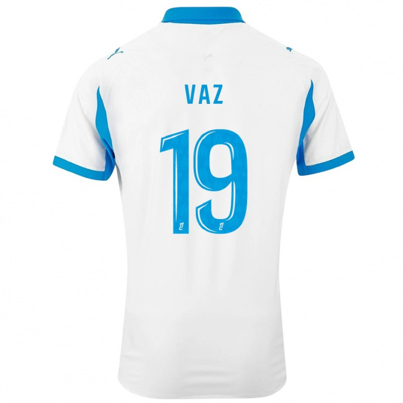 Danxen Hombre Camiseta Robinio Vaz #19 Blanco Celeste 1ª Equipación 2025/26 La Camisa