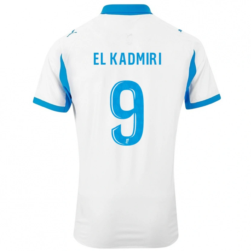 Danxen Hombre Camiseta Ugo Lamare El Kadmiri #9 Blanco Celeste 1ª Equipación 2025/26 La Camisa
