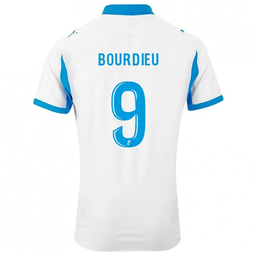 Danxen Hombre Camiseta Mathilde Bourdieu #9 Blanco Celeste 1ª Equipación 2025/26 La Camisa