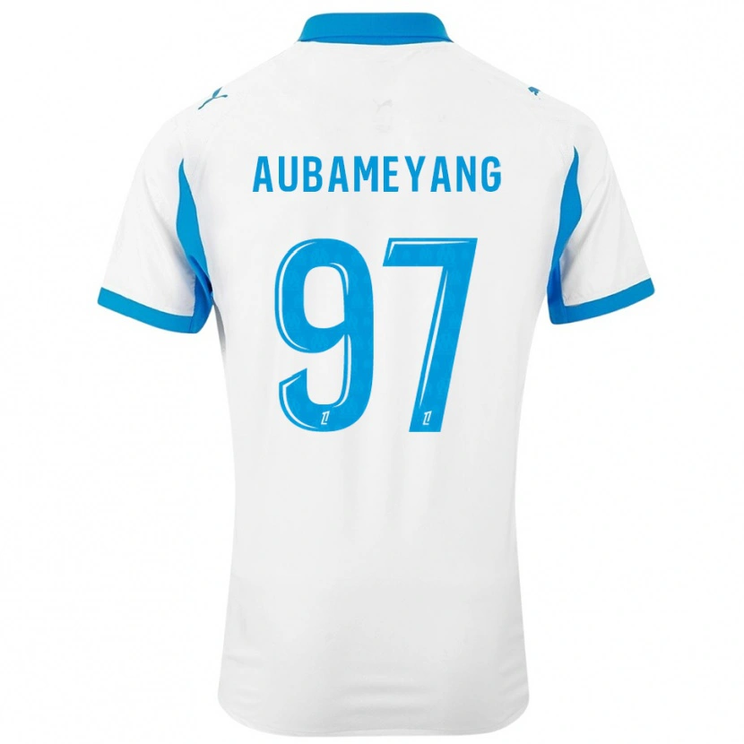Danxen Hombre Camiseta Pierre-Emerick Aubameyang #97 Blanco Celeste 1ª Equipación 2025/26 La Camisa