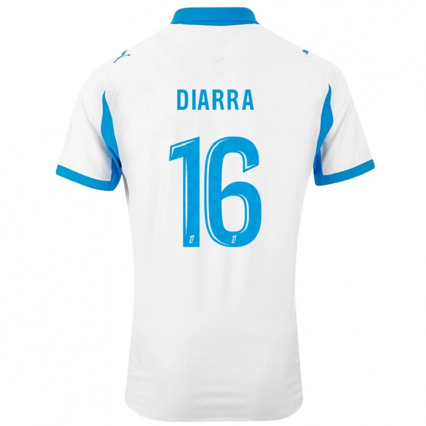 Danxen Hombre Camiseta Cheick Diarra #16 Blanco Celeste 1ª Equipación 2025/26 La Camisa
