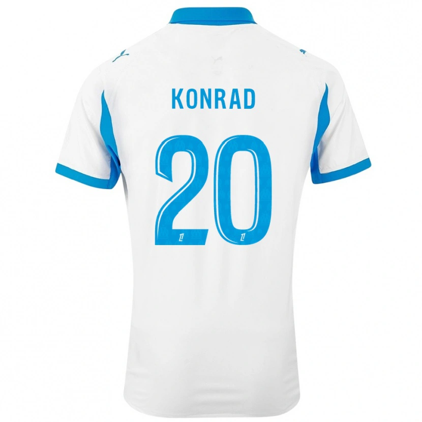 Danxen Hombre Camiseta Konrad De La Fuente #20 Blanco Celeste 1ª Equipación 2025/26 La Camisa