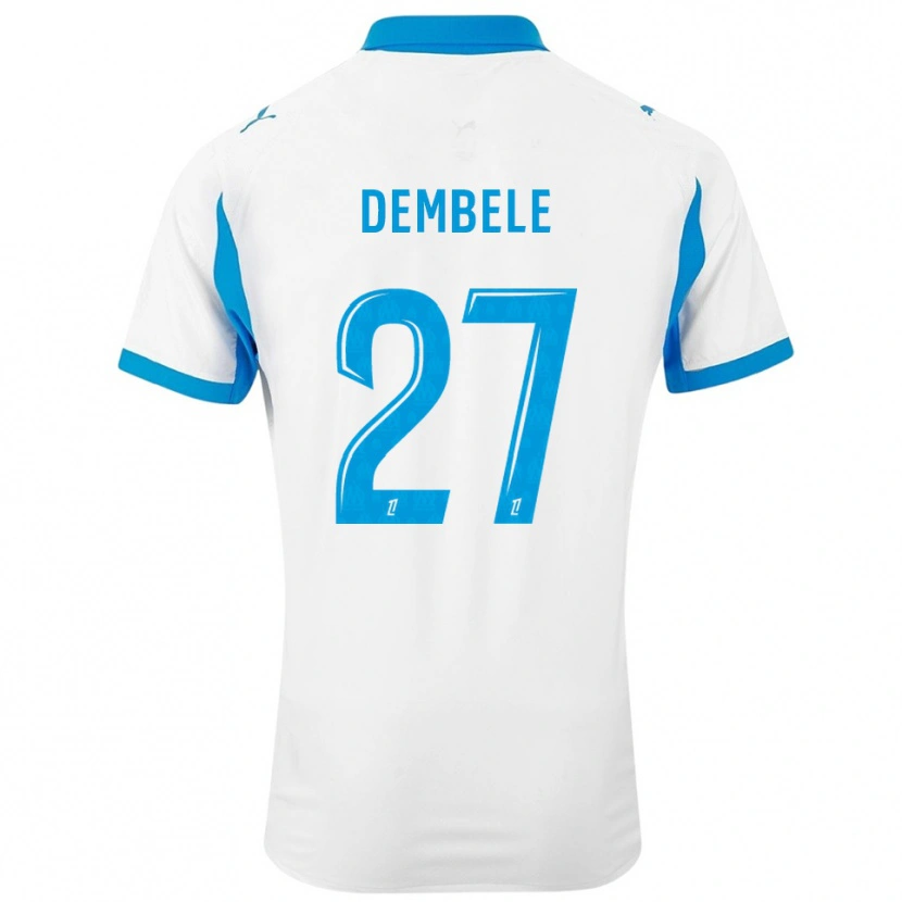 Danxen Hombre Camiseta Coumba Dembélé #27 Blanco Celeste 1ª Equipación 2025/26 La Camisa