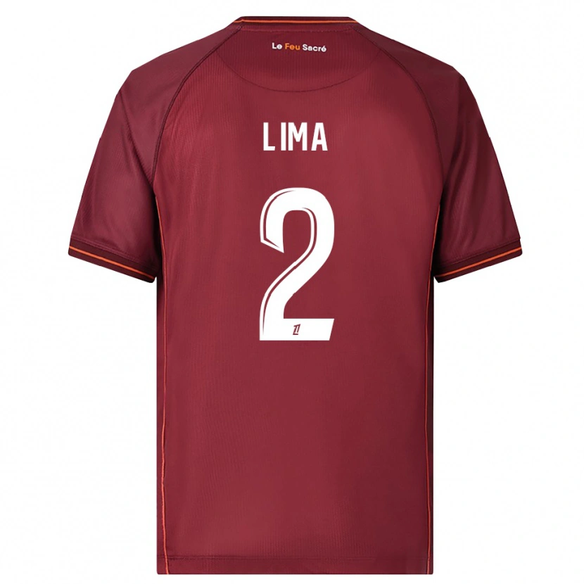 Danxen Hombre Camiseta Edson Lima #2 Burdeos Blanco 1ª Equipación 2025/26 La Camisa