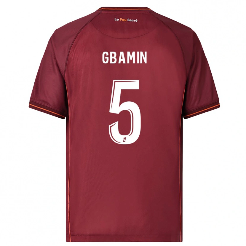 Danxen Hombre Camiseta Jean-Philippe Gbamin #5 Burdeos Blanco 1ª Equipación 2025/26 La Camisa