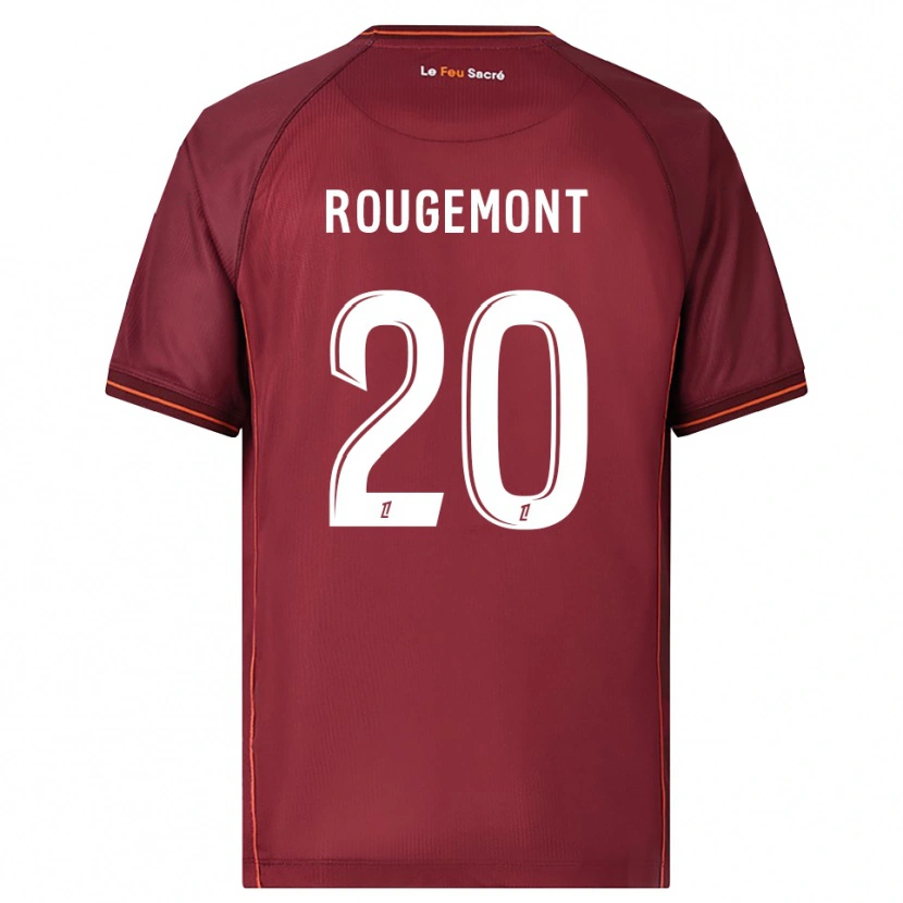 Danxen Hombre Camiseta Justine Rougemont #20 Burdeos Blanco 1ª Equipación 2025/26 La Camisa