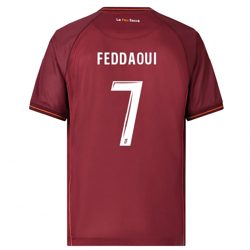 Danxen Hombre Camiseta Leina Feddaoui #7 Burdeos Blanco 1ª Equipación 2025/26 La Camisa