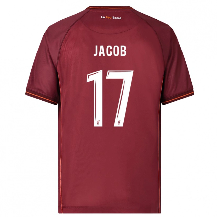 Danxen Hombre Camiseta Lisa Jacob #17 Burdeos Blanco 1ª Equipación 2025/26 La Camisa