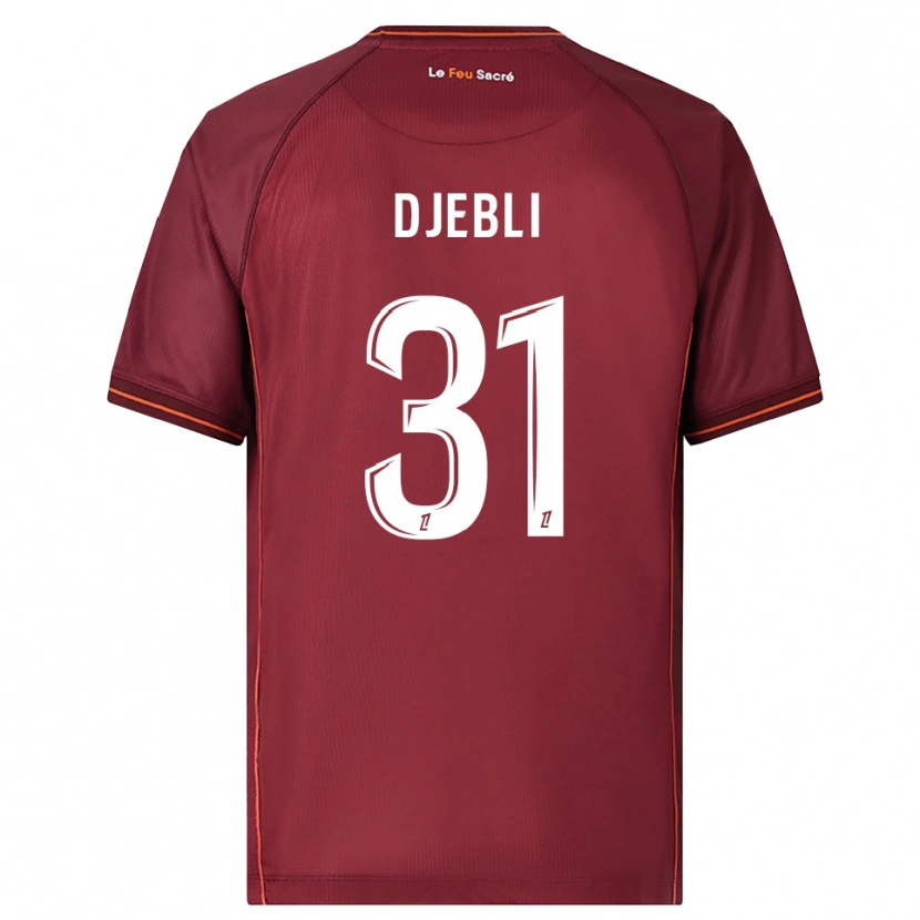 Danxen Hombre Camiseta Assia Djebli #31 Burdeos Blanco 1ª Equipación 2025/26 La Camisa
