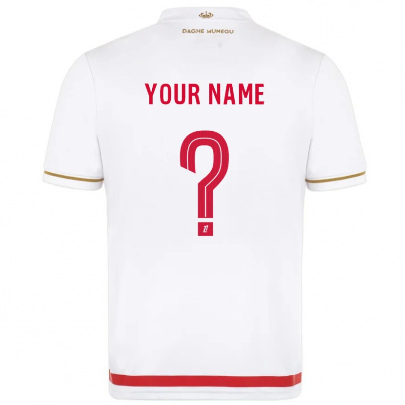 Danxen Hombre Camiseta Su Nombre #0 Rojo Blanco 1ª Equipación 2025/26 La Camisa