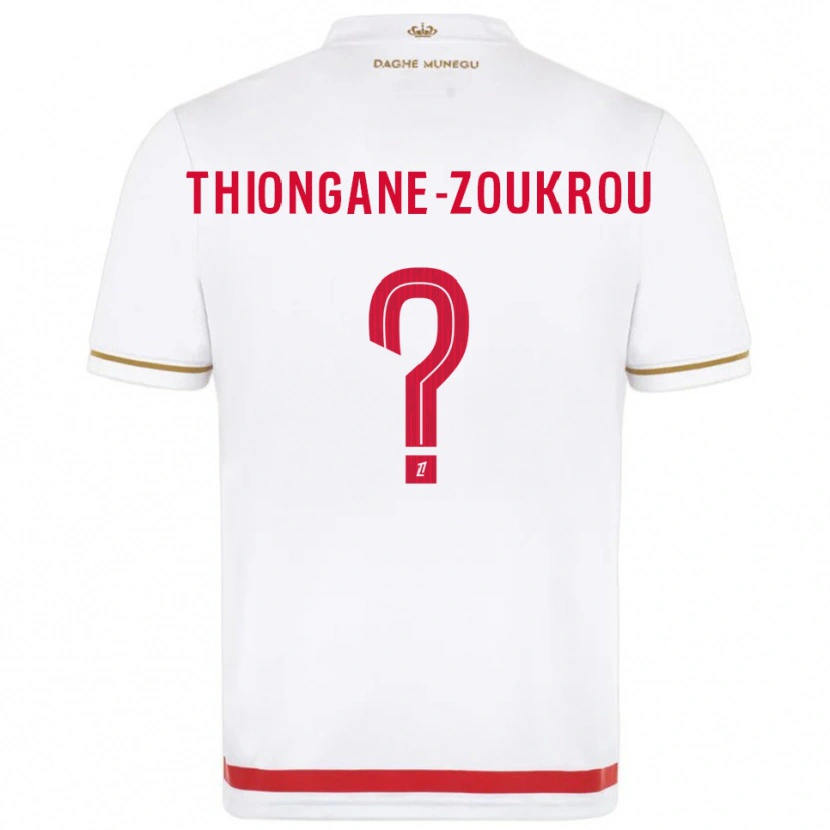 Danxen Hombre Camiseta Ackah-Tidiane Thiongane-Zoukrou #0 Rojo Blanco 1ª Equipación 2025/26 La Camisa