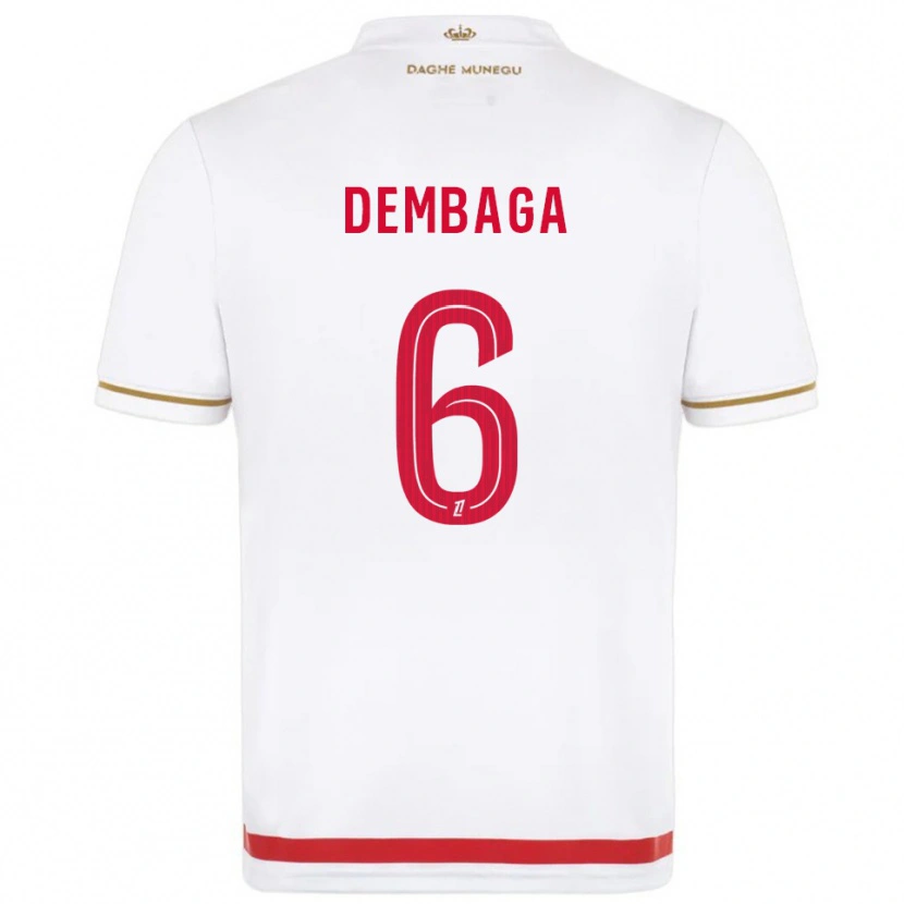 Danxen Hombre Camiseta Boubakar Dembaga #6 Rojo Blanco 1ª Equipación 2025/26 La Camisa