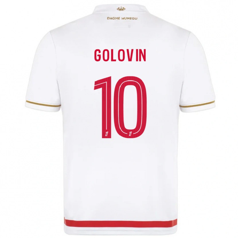 Danxen Hombre Camiseta Aleksandr Golovin #10 Rojo Blanco 1ª Equipación 2025/26 La Camisa