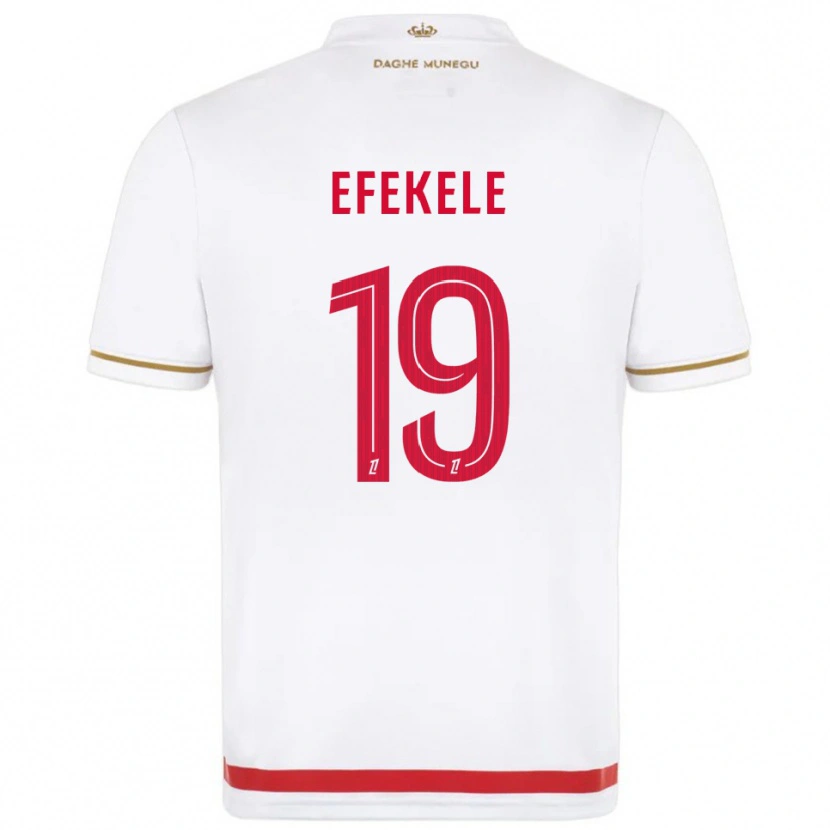 Danxen Hombre Camiseta Malamine Efekele #19 Rojo Blanco 1ª Equipación 2025/26 La Camisa
