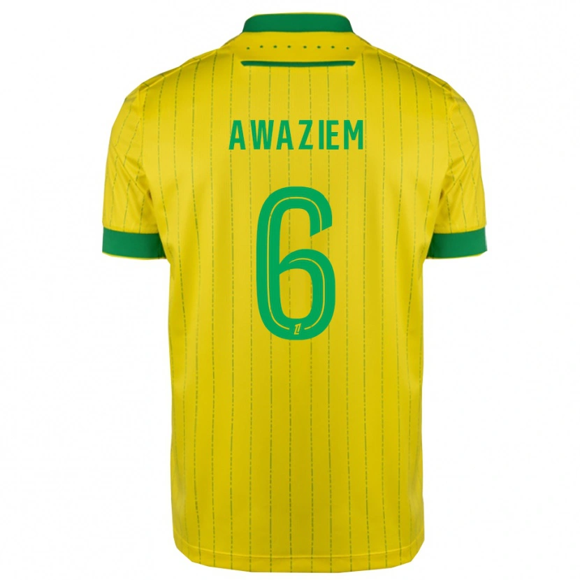 Danxen Hombre Camiseta Chidozie Awaziem #6 Amarillo Verde 1ª Equipación 2025/26 La Camisa