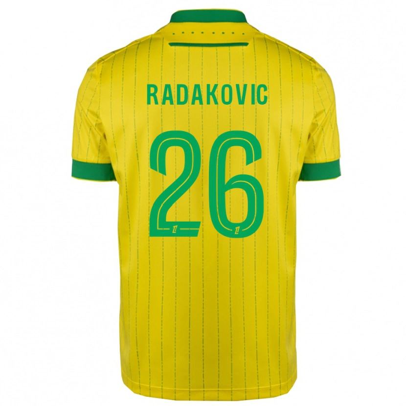 Danxen Hombre Camiseta Uros Radakovic #26 Amarillo Verde 1ª Equipación 2025/26 La Camisa