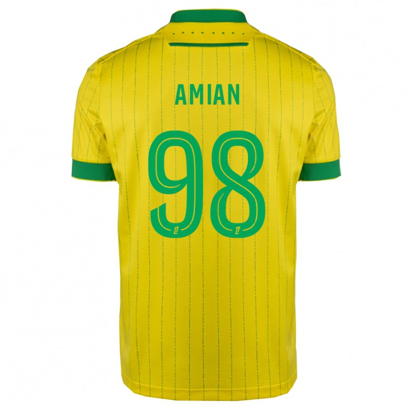 Danxen Hombre Camiseta Kelvin Amian #98 Amarillo Verde 1ª Equipación 2025/26 La Camisa