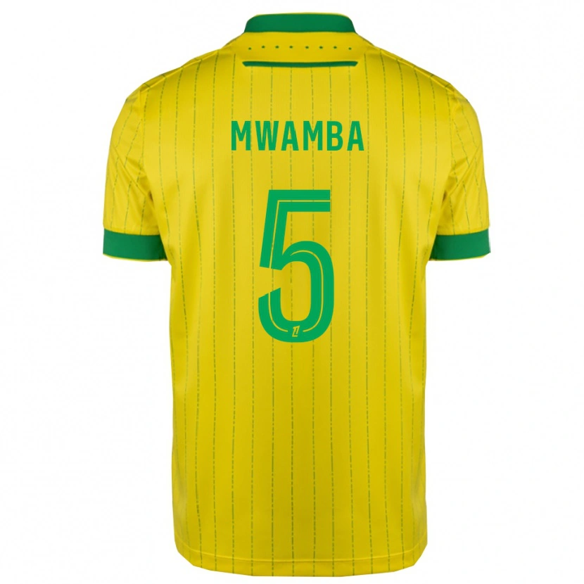 Danxen Hombre Camiseta Musunda Mwamba #5 Amarillo Verde 1ª Equipación 2025/26 La Camisa