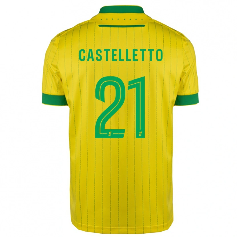 Danxen Hombre Camiseta Jean-Charles Castelletto #21 Amarillo Verde 1ª Equipación 2025/26 La Camisa