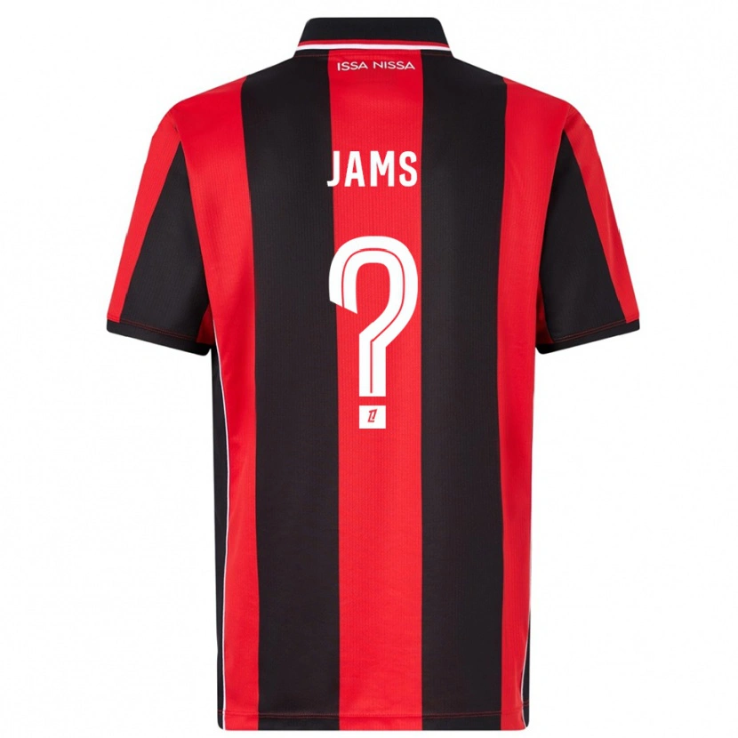 Danxen Hombre Camiseta Dylan Jams #0 Rojo Negro 1ª Equipación 2025/26 La Camisa