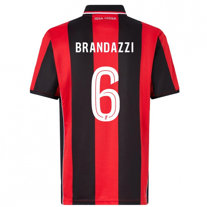 Danxen Hombre Camiseta Fiona Brandazzi #6 Rojo Negro 1ª Equipación 2025/26 La Camisa