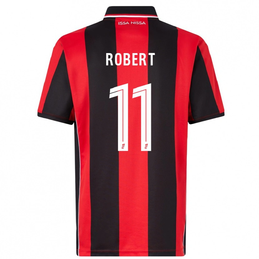 Danxen Hombre Camiseta Rachel Robert #11 Rojo Negro 1ª Equipación 2025/26 La Camisa