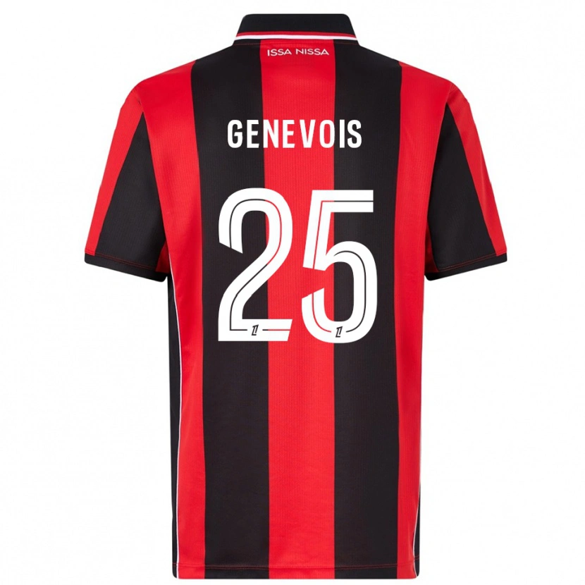 Danxen Hombre Camiseta Romain Genevois #25 Rojo Negro 1ª Equipación 2025/26 La Camisa