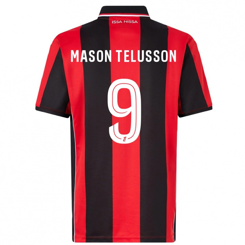 Danxen Hombre Camiseta Jah-Mason Telusson #9 Rojo Negro 1ª Equipación 2025/26 La Camisa