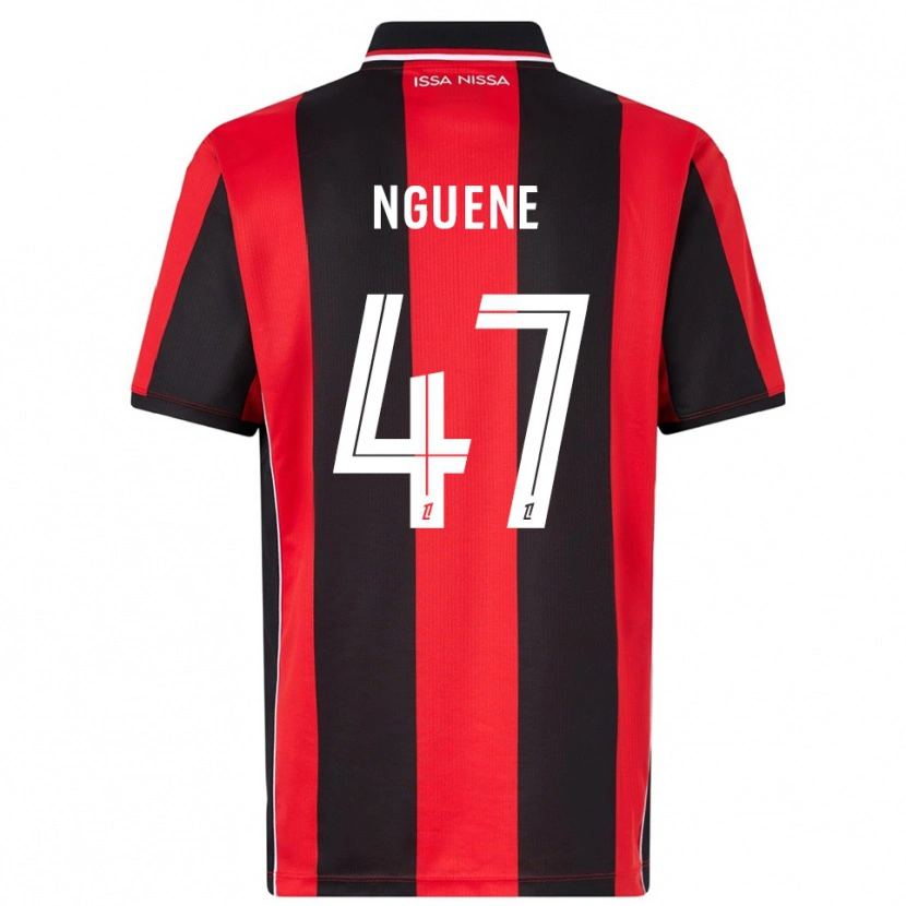 Danxen Hombre Camiseta Bernard Nguene #47 Rojo Negro 1ª Equipación 2025/26 La Camisa