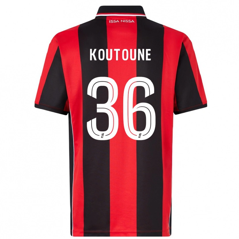 Danxen Hombre Camiseta Hamza Koutoune #36 Rojo Negro 1ª Equipación 2025/26 La Camisa