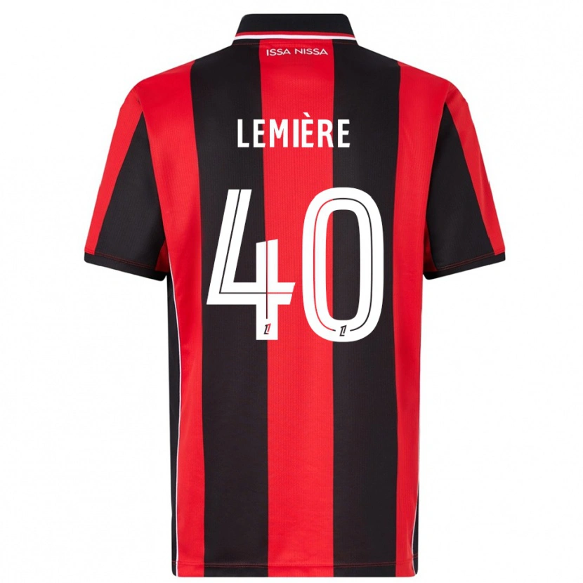 Danxen Hombre Camiseta Pauline Lemière #40 Rojo Negro 1ª Equipación 2025/26 La Camisa