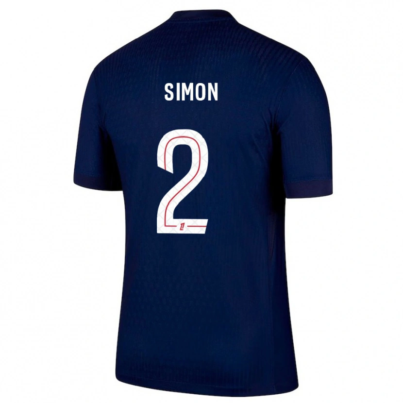 Danxen Hombre Camiseta Benedicte Simon #2 Azul Marino Rojo 1ª Equipación 2025/26 La Camisa