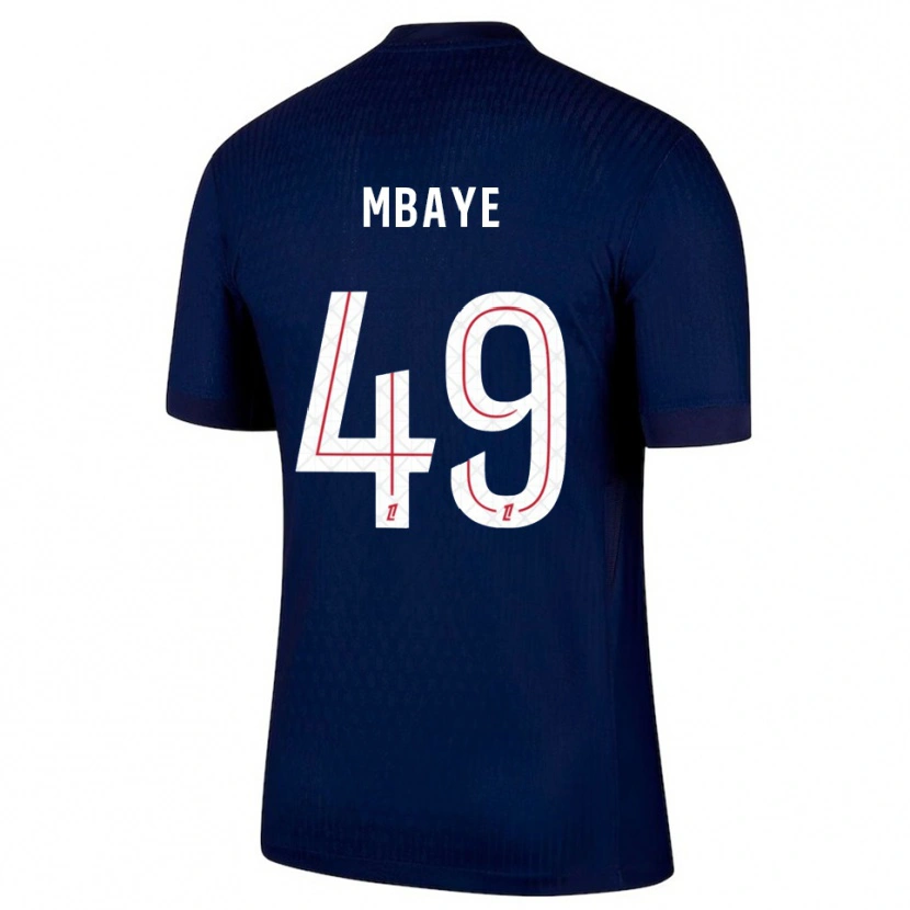 Danxen Hombre Camiseta Ibrahim Mbaye #49 Azul Marino Rojo 1ª Equipación 2025/26 La Camisa